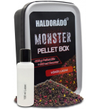 Pelety HALDORÁDÓ MONSTER Pellet Box - Červený losos 400g + 10ml
