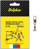 Karabínka s obratlíkom DELPHIN Inline head swivel with Interlock BN
