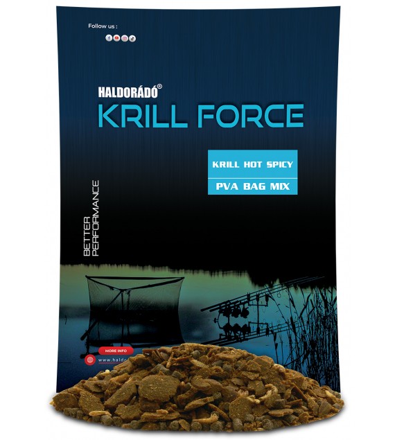 Haldorádó KRILL FORCE PVA Bag Mix - Krill Hot Spicy 600g