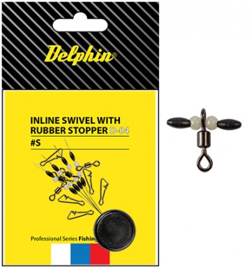 Karabínka s obratlíkom DELPHIN Inline swivel with rubber stopper S / 0