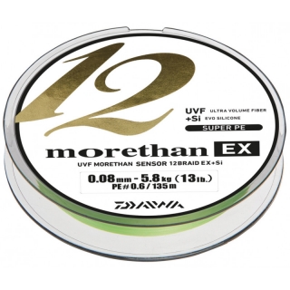 Šnúra Daiwa Morethan EX 12 Braid 135m 0,10mm lime-green