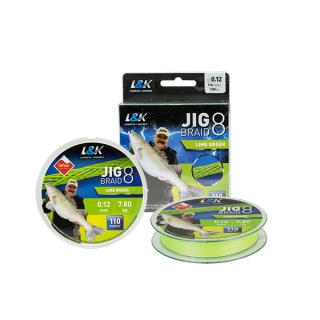 Pletená šnúra L&K Jig Braid Lime Green - 110m 0,08mm 4,9kg