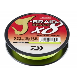 Šnúra Daiwa J-Braid Grand X8 Charetreuse 2700m 0,10mm