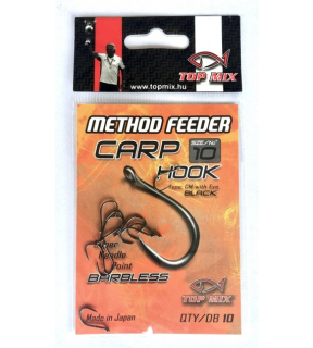 Háčik TOP MIX Method Feeder Carp Hook Barbless #6