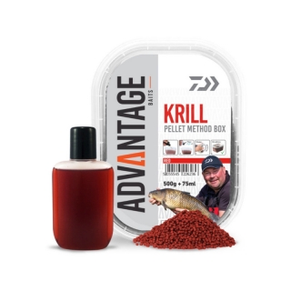 Pelety method box DAIWA Advantage Krill 500g + 75ml