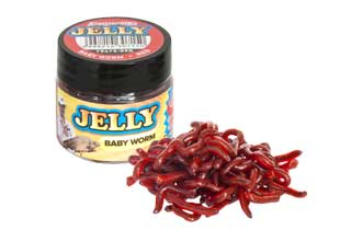 Gumená nástraha Benzar Mix Jelly Baits Baby worm červený 20ks
