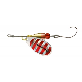 Rotačka Cormoran Bullet Single Hook č.1 3,0g strieborná s červenými pruhmi