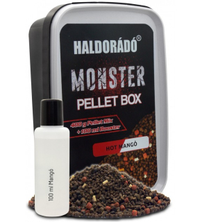 Pelety HALDORÁDÓ MONSTER Pellet Box - Hot Mango 400g + 10ml