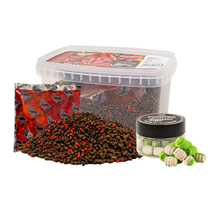 Benzár Mix Summer Pellet Box + Twister nástraha Chili-klobása