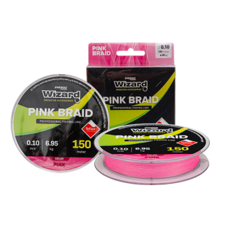 Pletená šnúra Wizard Pink Braid 0,10mm 6,95kg 150m