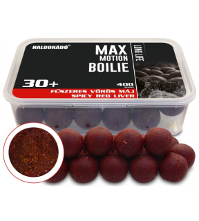 Boilies HALDORÁDÓ MAX MOTION Boilie Long Life - Korenistá červená pečeň 30+ mm 400g