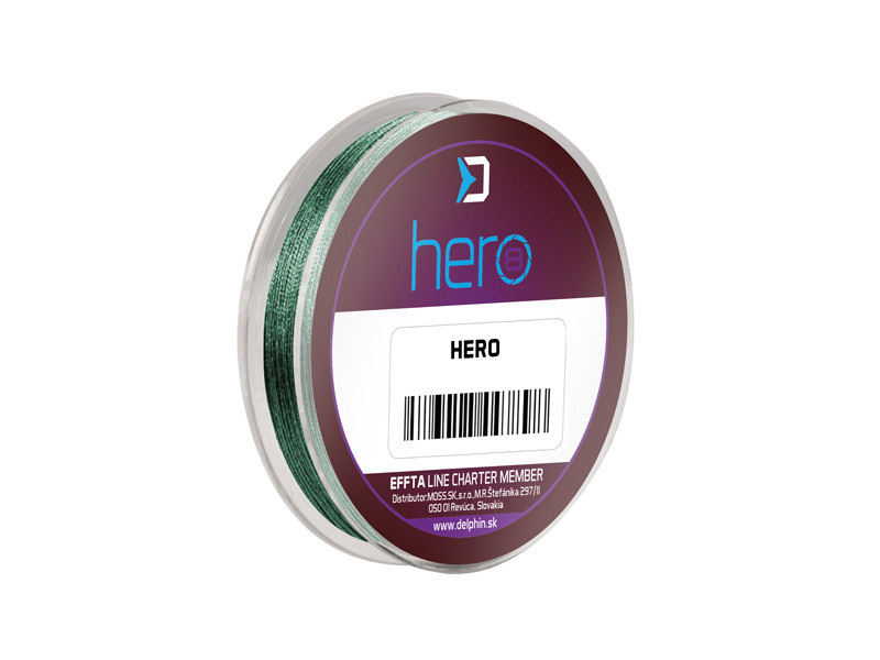 Šnúra Delphin HERO 8 / zelená 0,25mm 19,10kg 15m
