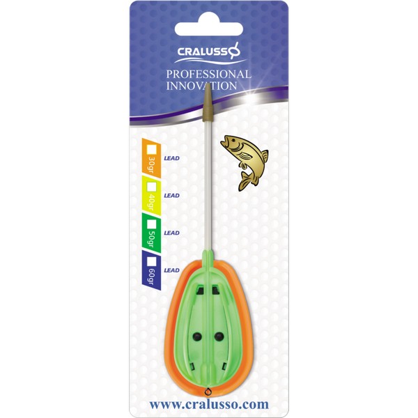 Krmítko Cralusso Method Rocket + plnička,fluo zelené 40g