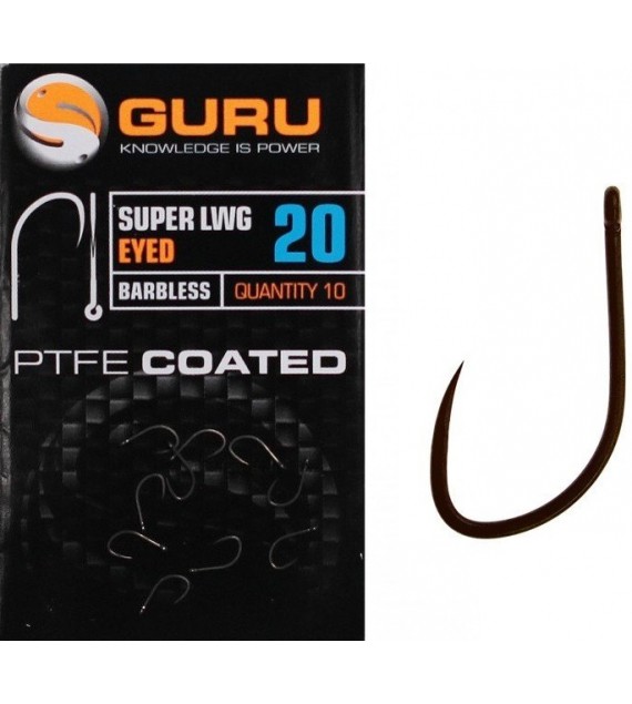 Háčiky GURU Super LWG Hook Size 14 (Barbless/Eyed)