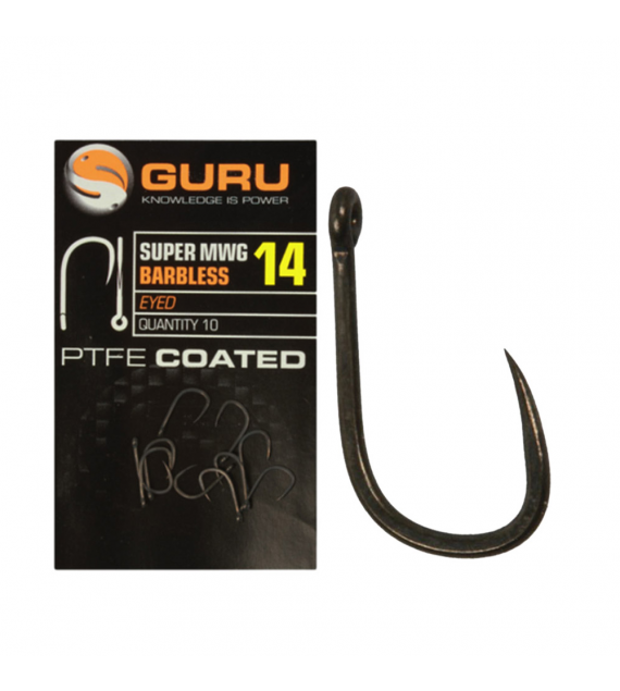 Háčiky GURU Super MWG Hook Size 14 (Barbless/Eyed)