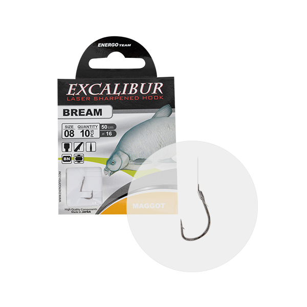 Naviazaný háčik EXCALIBUR Bream Maggot č.12 10ks/bal.