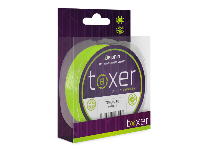 Šnúra Delphin TOXER / fluo zelená 0,23mm 12,8kg 80m