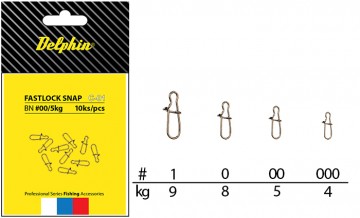 Karabínka DELPHIN Fastlock Snap C-01/10ks BN/0