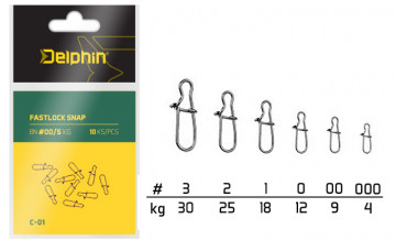 Karabínka Delphin Fastlock Snap C-01/10ks | BN/2