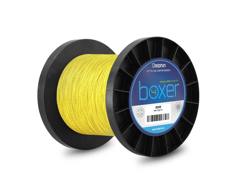 Šnúra Delphin BOXER 4 / fluo žltá 0,40mm 30,10kg 1100m