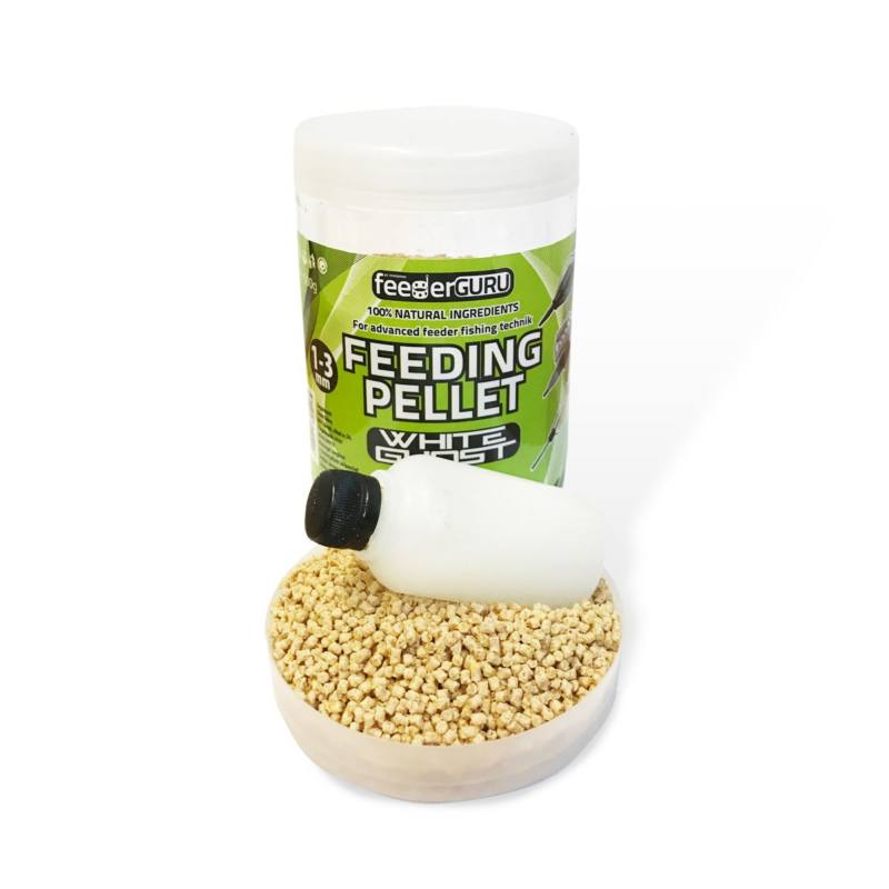 TÍMÁR Feeder Guru Feeding Pellet 1-3mm 500g+50ml White Gost