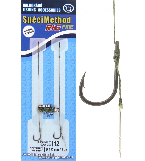 Naviazané háčiky Haldorádó SpéciMethod Rig 8cm osteň FINE10mm háčik č.12 2ks/bal