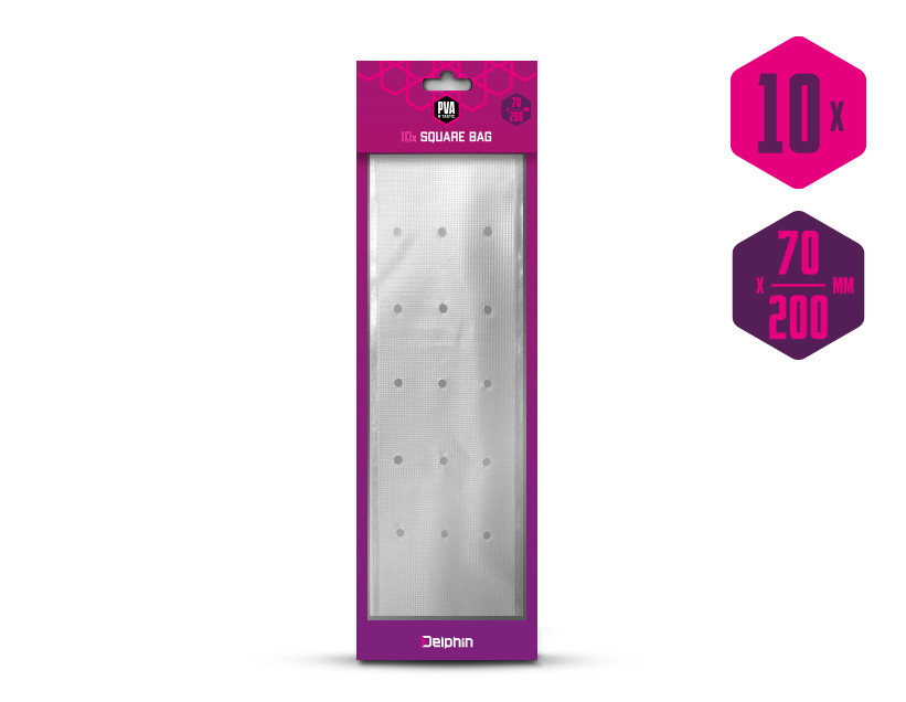 Sáčok hranatý s otvormi zaťahovací Delphin PVA n'tastic / 10ks 200x70mm