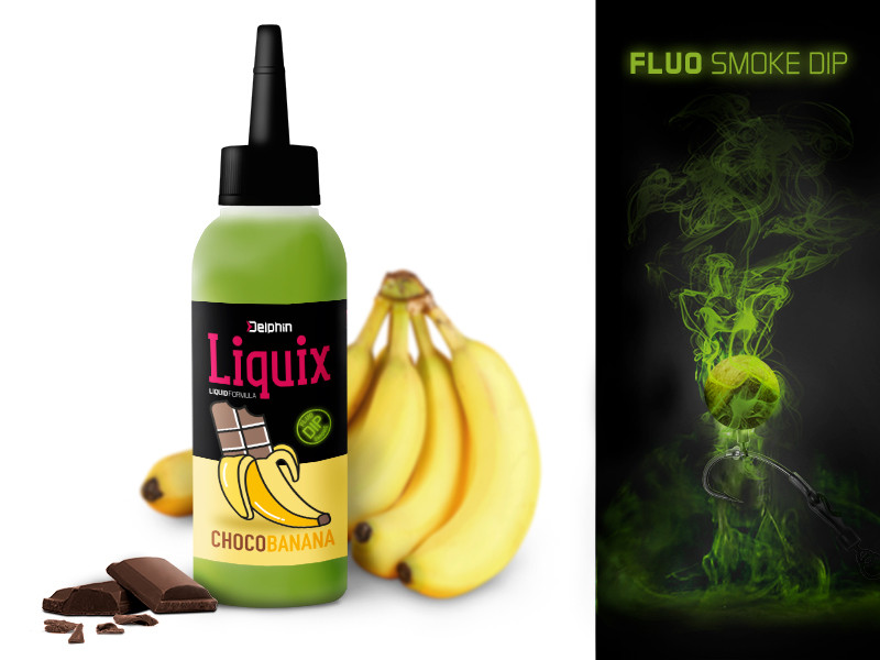 Fluo dip DELPHIN D SNAX LiquiX /100ml Čokoláda-Banán
