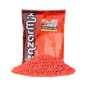 Pelety Benzár Mix Fluo Turbo pellet Jahoda - Kalmár 3mm 800g