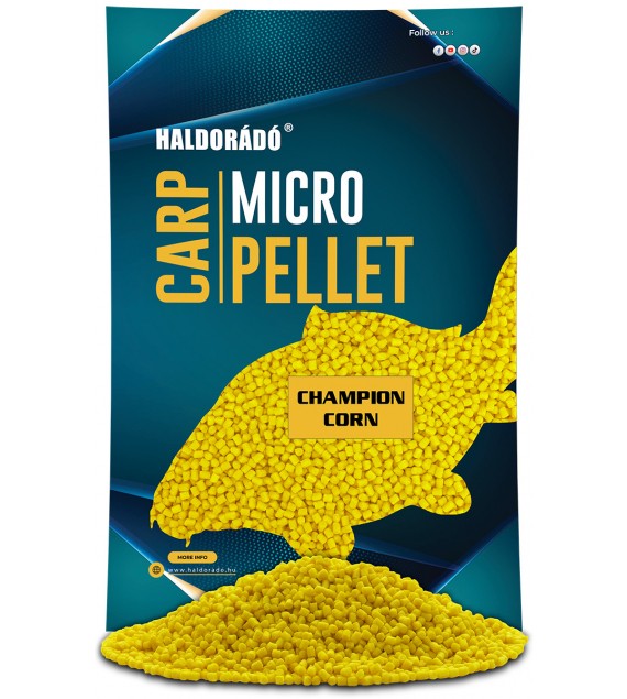 Pelety HALDORÁDÓ Carp Micro Pellet - Champion Corn 600g