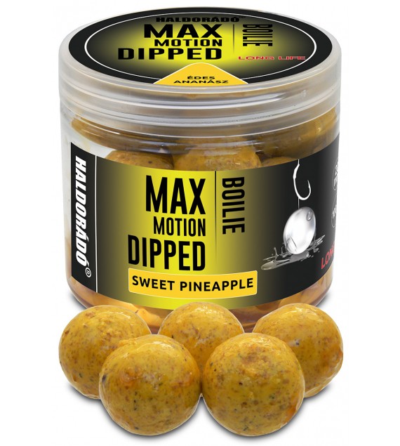 Dipované boilies HALDORÁDÓ MAX MOTION Boilie Dipped - Sladký ananás 20mm