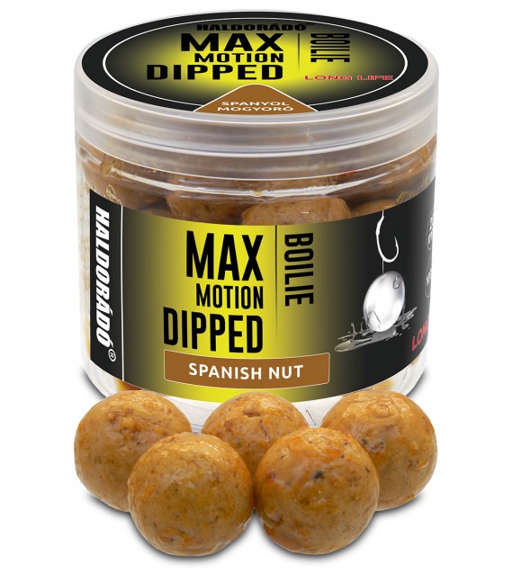Dipované boilies HALDORÁDÓ MAX MOTION Boilie Dipped - Španielsky orech 20mm