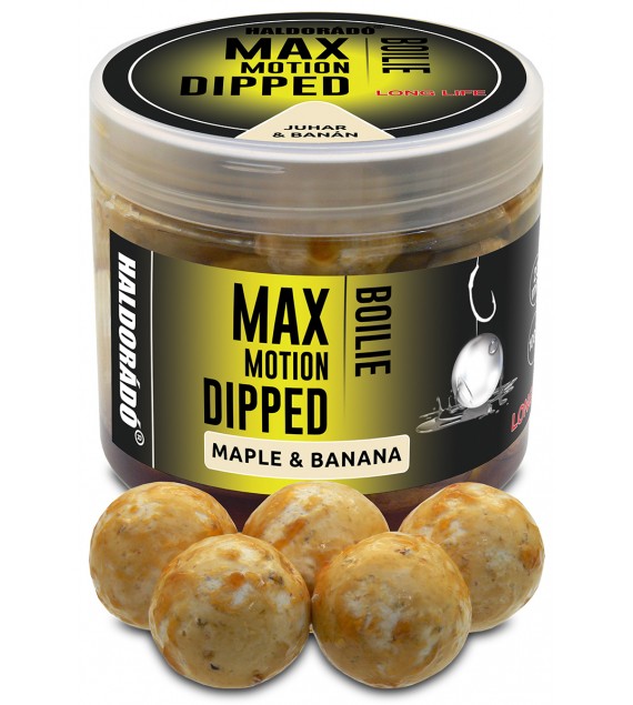 Dipované boilies HALDORÁDÓ MAX MOTION Boilie Dipped - Juhar & Banán 20mm