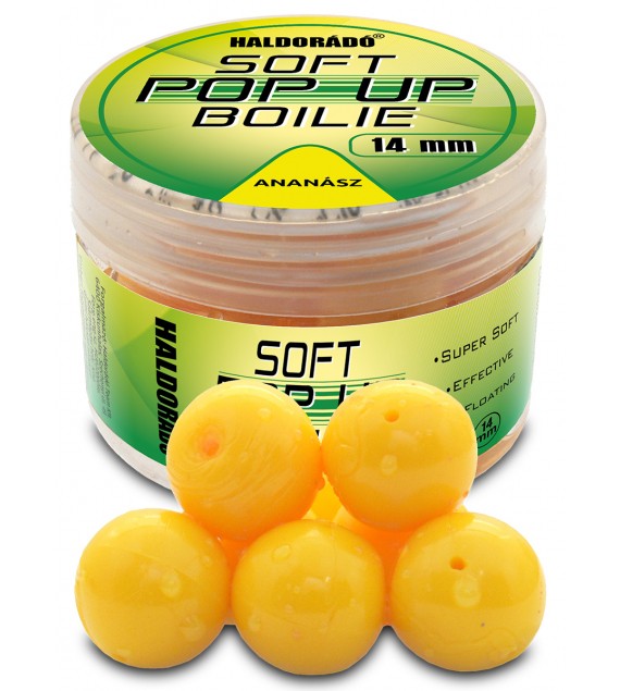 Gumená nástraha HALDORÁDÓ Super Soft Pop Up Boilie 14 mm - Ananás