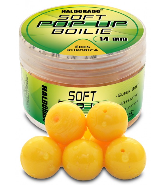 Gumená nástraha HALDORÁDÓ Super Soft Pop Up Boilie 14 mm - Sladká kukurica