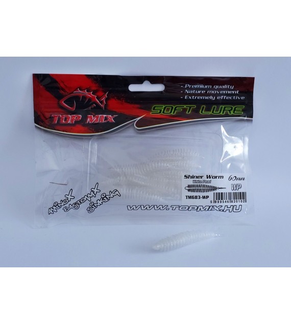Top Mix Shiner Worm White Pearl 60 mm