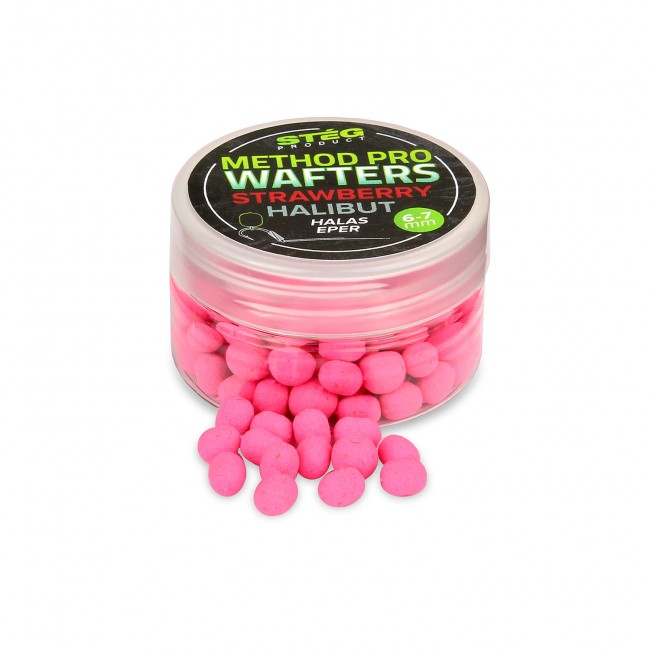 Pelety Stég Method PRO Wafters 6-7mm Strawberry - Halibut
