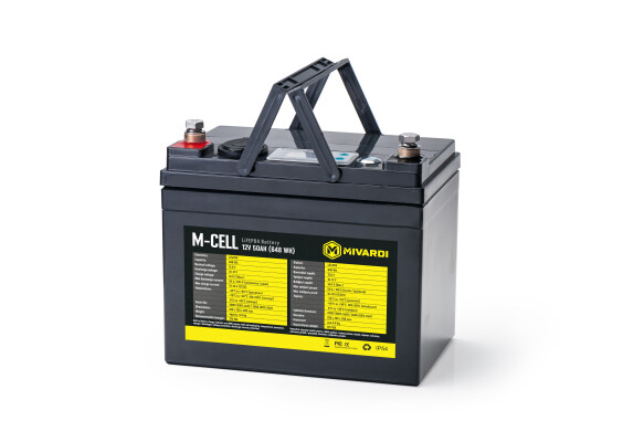 Lítiová batéria MIVARDI M-CELL LiFePO4 12V 50Ah + 10A nabíjačka
