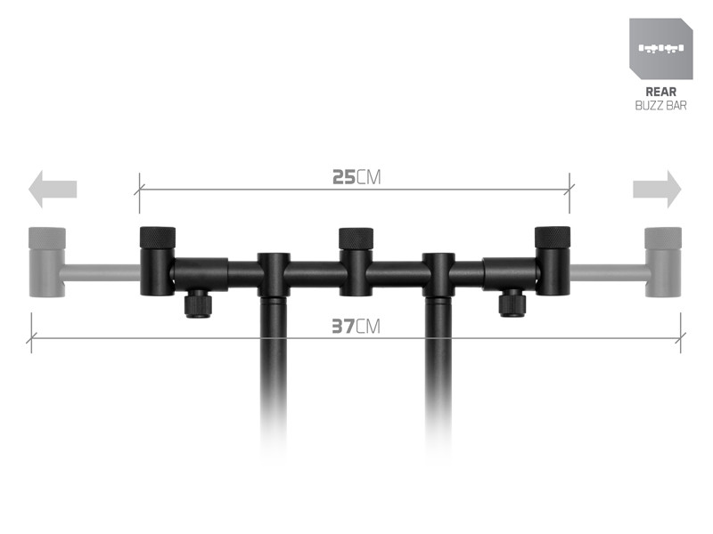 Zadná Flexi hrazda pre 3 prúty Delphin RPX / ProMAX BW 25-37cm