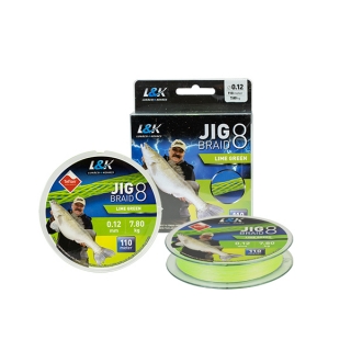 Pletená šnúra L&K Jig Braid Lime Green - 110m 0,15mm 9,1kg