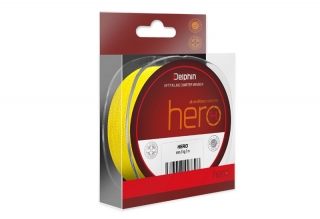 Šnúra Delphin HERO 4 / fluo žltá 0,30mm 20,40kg 300m