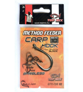 Háčik TOP MIX Method Feeder Carp Hook Barbless #12
