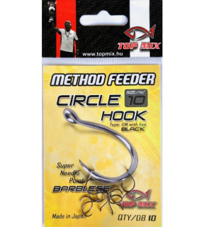 Háčiky Top Mix Method feeder Circle Barbless hook #8