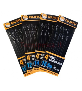 Naviazané háčiky GURU QM1 Bayonet Ready Rigs 4"(10 cm) - 12 QM1 - 9lb/0,22mm