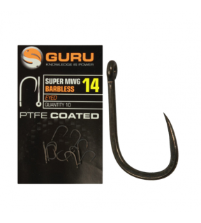 Háčiky GURU Super MWG Hook Size 14 (Barbless/Eyed)