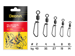 Rolling swivel with T snap DELPHIN / 10ks #6/27kg