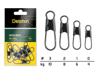 Karabínka Japan snap DELPHIN / 10ks #2/8kg