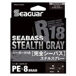 Šnúra Seaguar R18 Seabass Stealth Grey PE X8 PE 1.2 22lb 150m