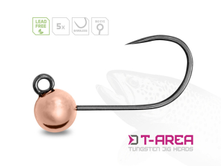 Volfrámový jig Delphin T-AREA BL / 5ks medený/4,6mm/0,9g/#6