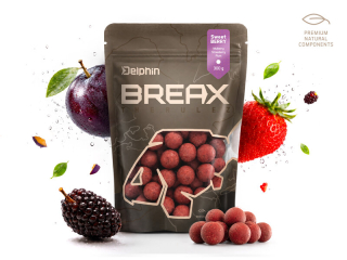 Boilies Delphin BreaX /SweetBERRY 300g 20mm MOruša - Jahoda - Slivka